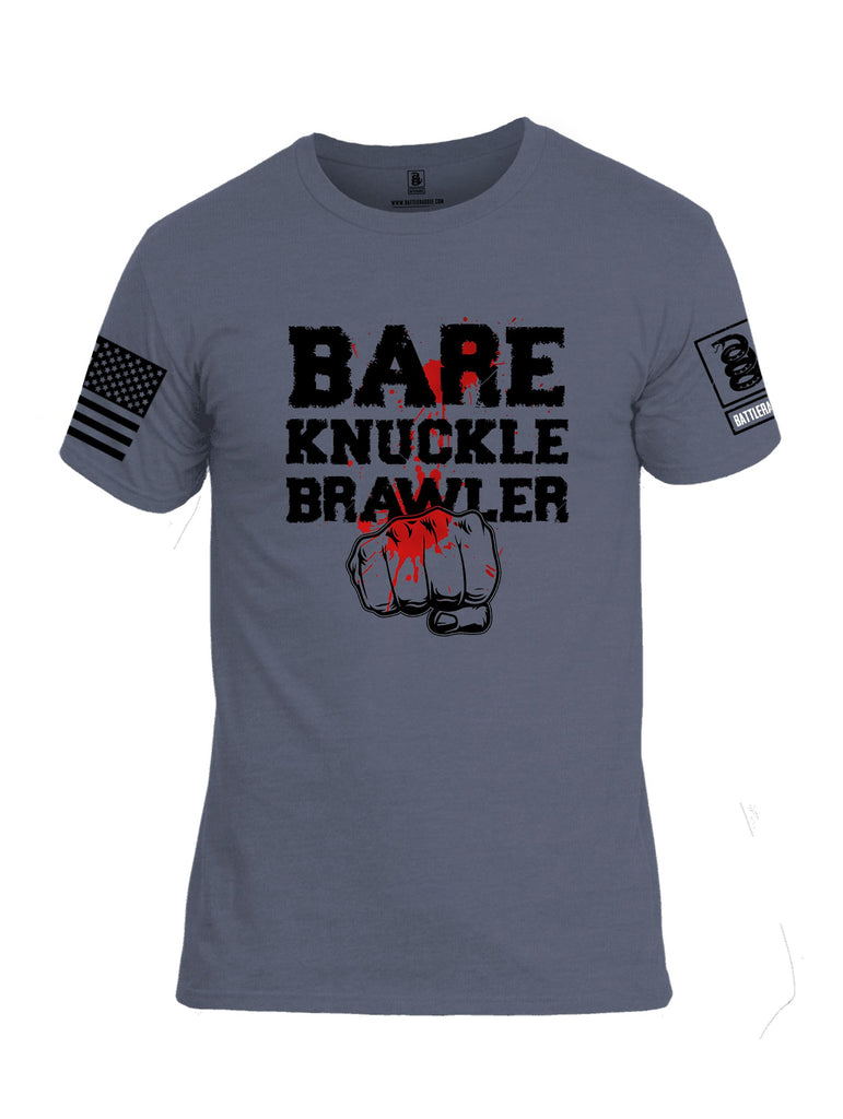 Battleraddle Bare Knuckle Brawler  Black Sleeves Men Cotton Crew Neck T-Shirt
