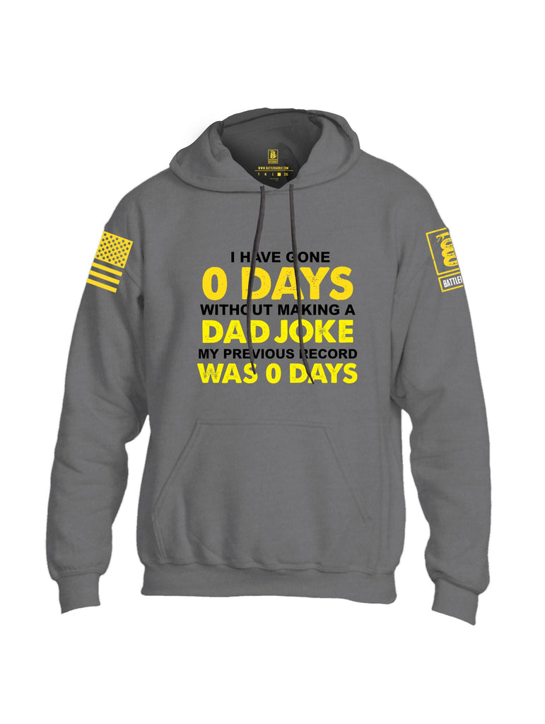 Battleraddle I Have Gone 0 Days Without Making A Dad Joke My Previous Record Was 0 Days Yellow Sleeves Uni Cotton Blended Hoodie With Pockets