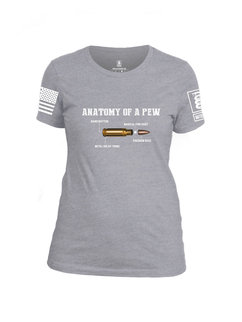 Battleraddle Anatomy Of A Pew White Sleeves Women Cotton Crew Neck T-Shirt