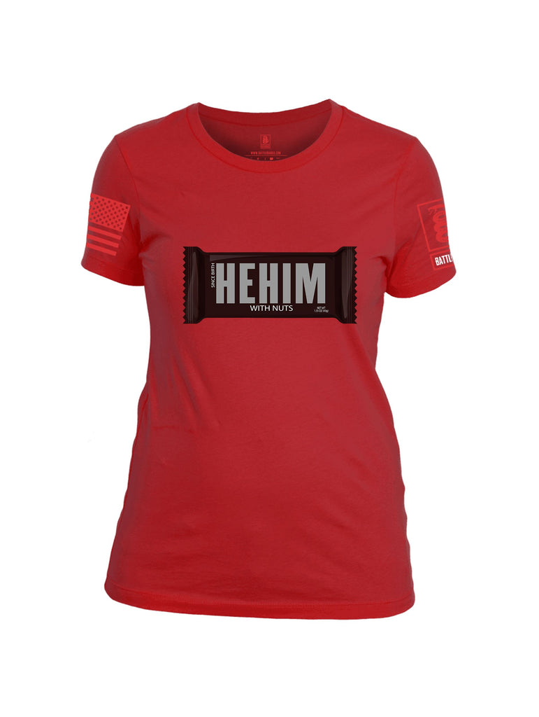 Battleraddle Hehim Choco Bar  Red Sleeves Women Cotton Crew Neck T-Shirt