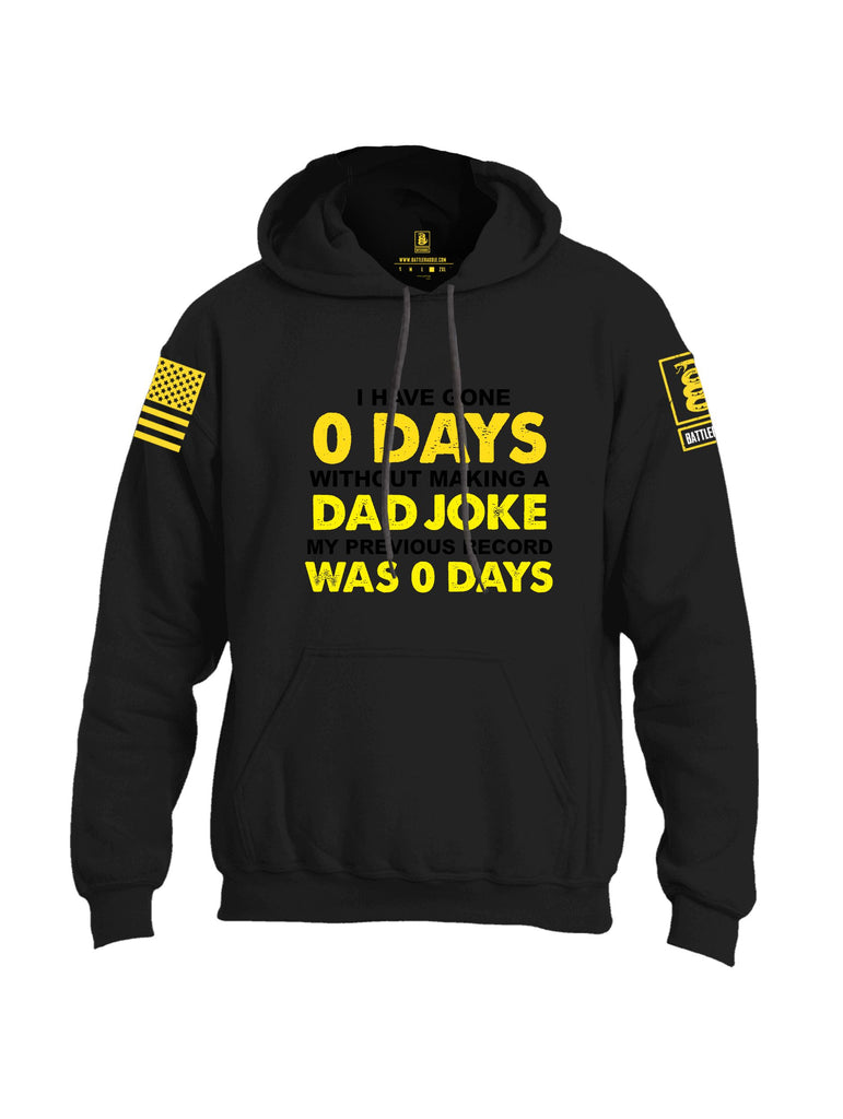 Battleraddle I Have Gone 0 Days Without Making A Dad Joke My Previous Record Was 0 Days Yellow Sleeves Uni Cotton Blended Hoodie With Pockets