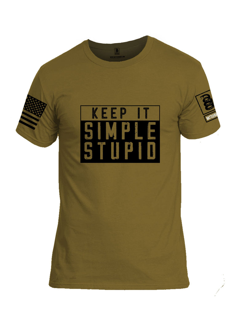 Battleraddle Keep It Simple Stupid   Black Sleeves Men Cotton Crew Neck T-Shirt