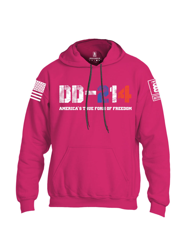 Battleraddle Dd214 Americas True Freedom White Sleeves Uni Cotton Blended Hoodie With Pockets