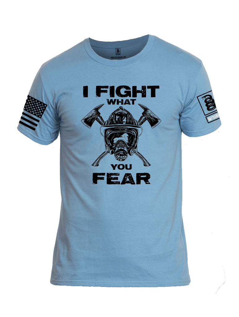 Battleraddle I Fight What You Fear  Black Sleeves Men Cotton Crew Neck T-Shirt
