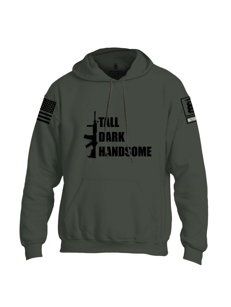 Battleraddle Tall Dark Handsome Black Sleeves Uni Cotton Blended Hoodie With Pockets