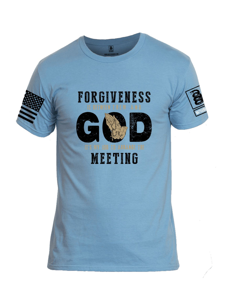 Battleraddle Forgiveness Is Between Them  Black Sleeves Men Cotton Crew Neck T-Shirt