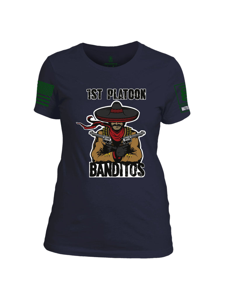Battleraddle 1St Platoon Banditos Dark Green Sleeves Women Cotton Crew Neck T-Shirt