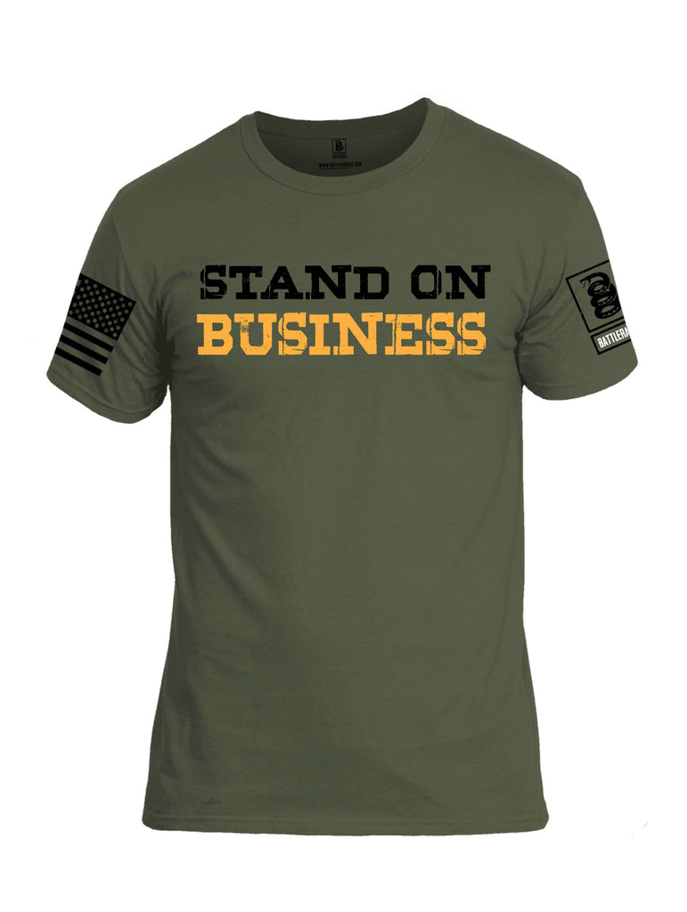 Battleraddle Stand On Business  Black Sleeves Men Cotton Crew Neck T-Shirt