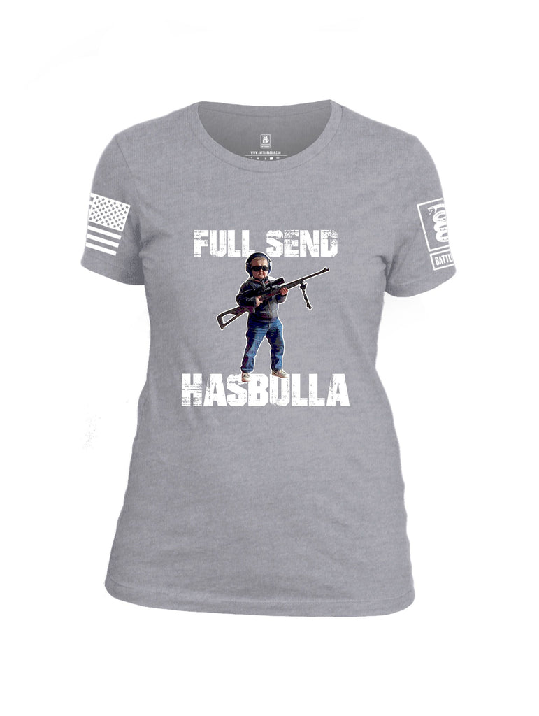 Battleraddle Full Send Hasbulla White Sleeves Women Cotton Crew Neck T-Shirt