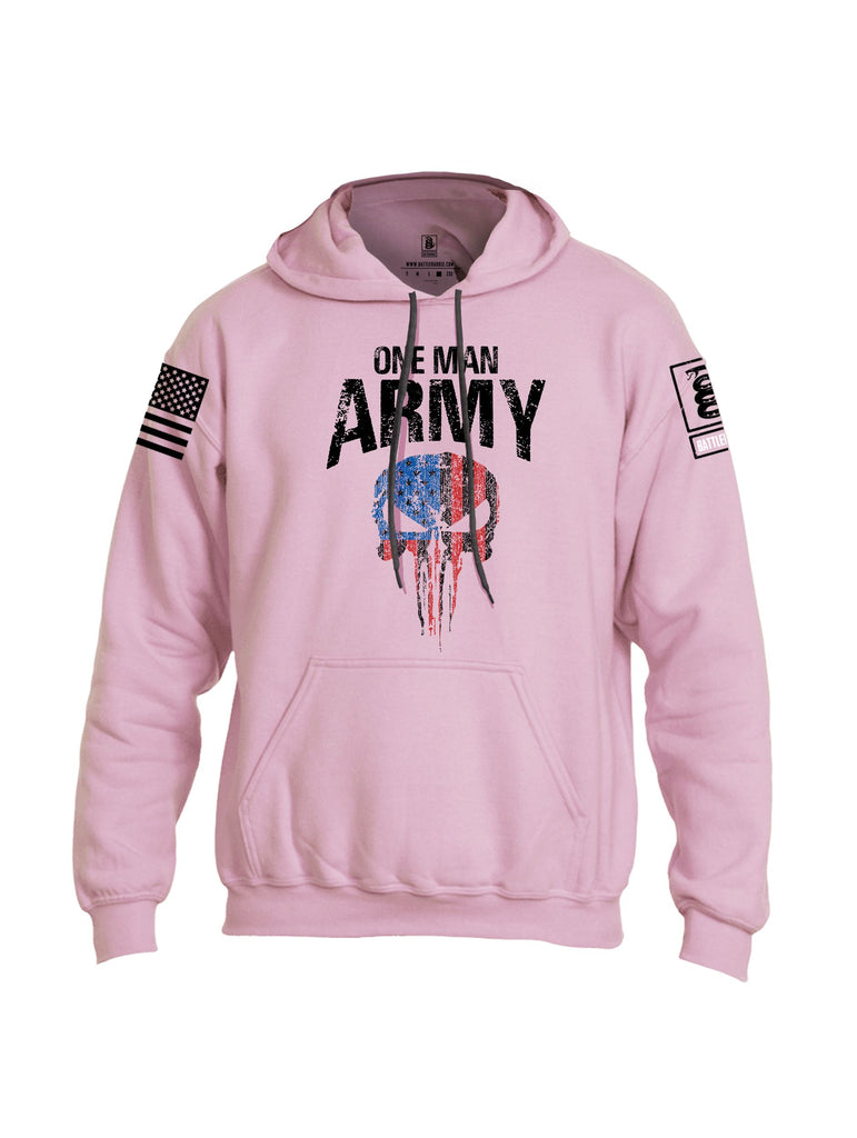 Battleraddle One Man Army  Black Sleeves Uni Cotton Blended Hoodie With Pockets