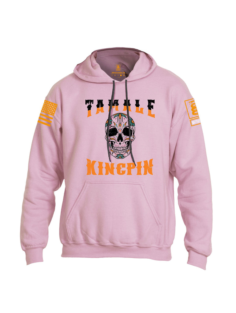 Battleraddle Tamale Kingpin Orange Sleeves Uni Cotton Blended Hoodie With Pockets