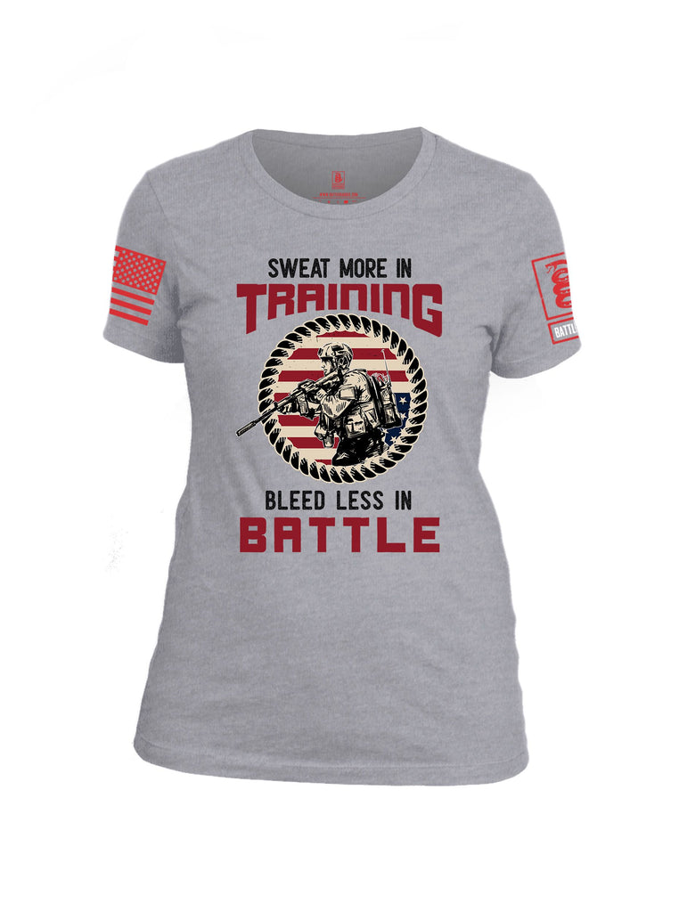 Battleraddle Sweat More In Training  Red Sleeves Women Cotton Crew Neck T-Shirt