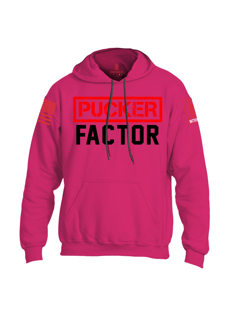 Battleraddle Pucker Factor  Red Sleeves Uni Cotton Blended Hoodie With Pockets