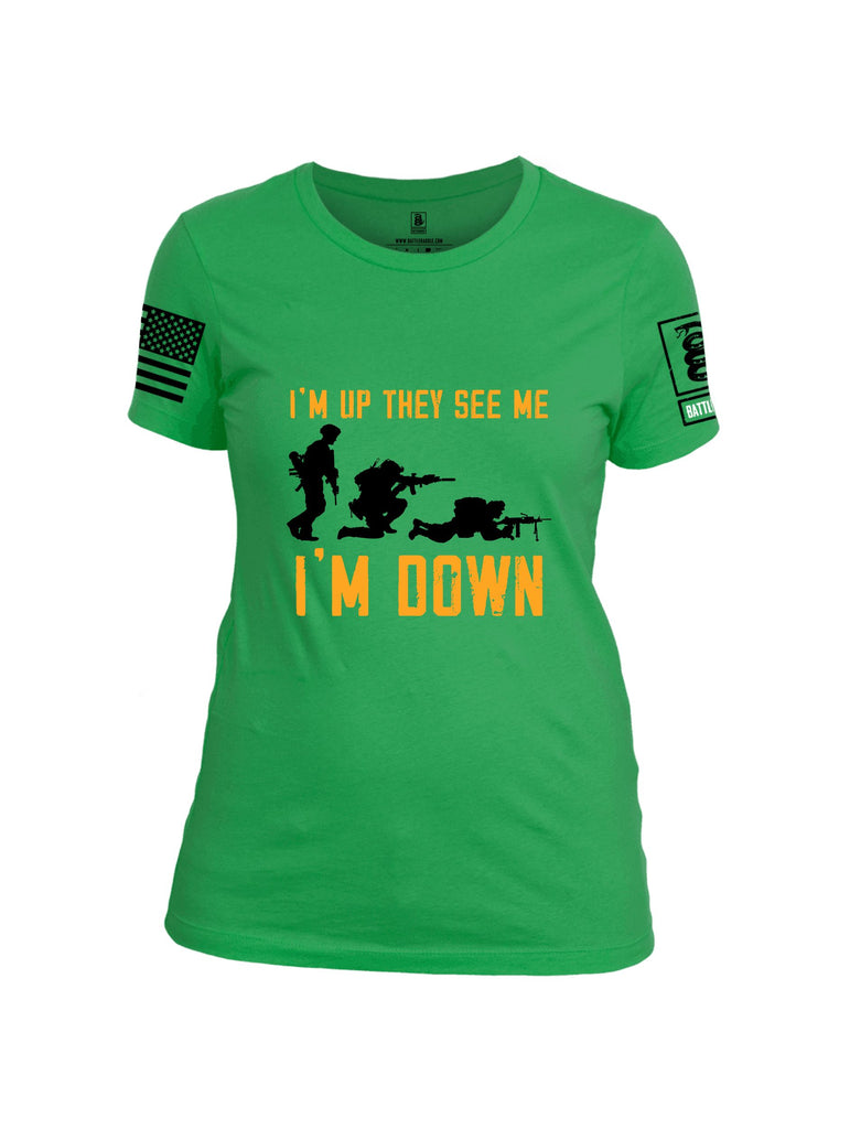 Battleraddle Im Up They See Me   Black Sleeves Women Cotton Crew Neck T-Shirt