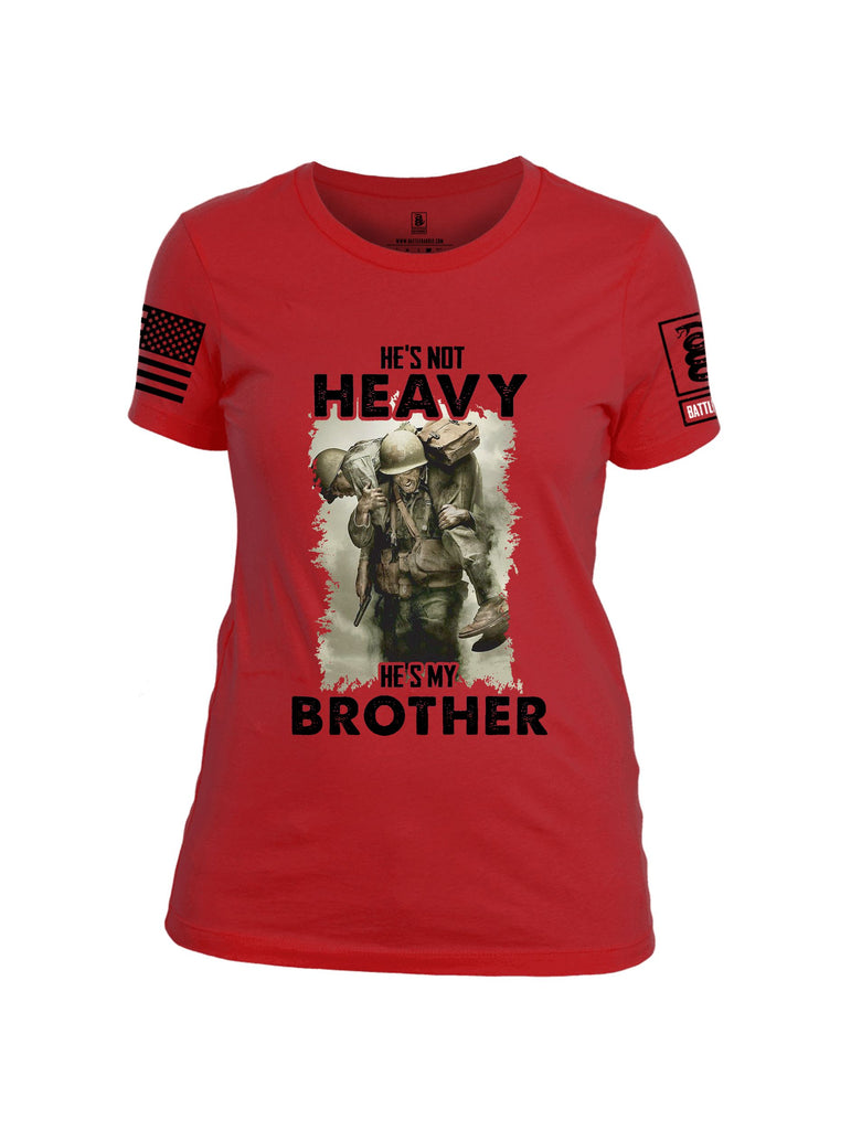 Battleraddle He'S Not Heavy He'S My Brother Black Sleeves Women Cotton Crew Neck T-Shirt