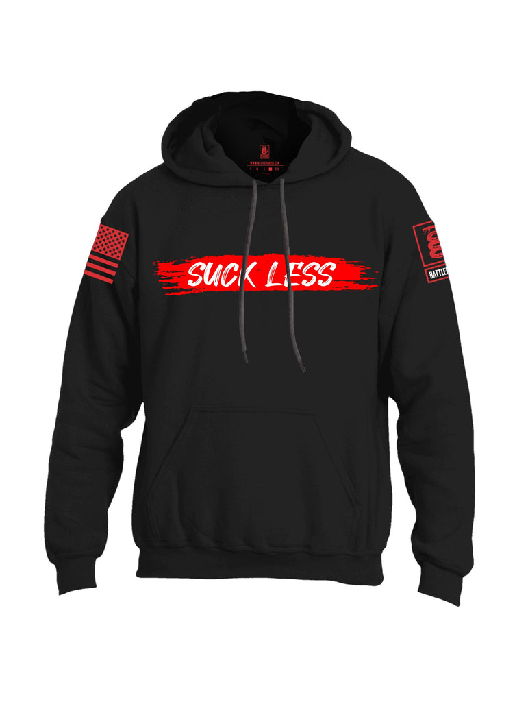 Battleraddle Suck Less Red Sleeves Uni Cotton Blended Hoodie With Pockets