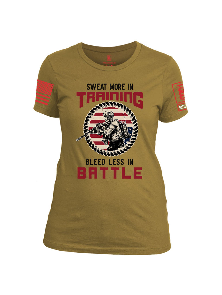 Battleraddle Sweat More In Training  Red Sleeves Women Cotton Crew Neck T-Shirt