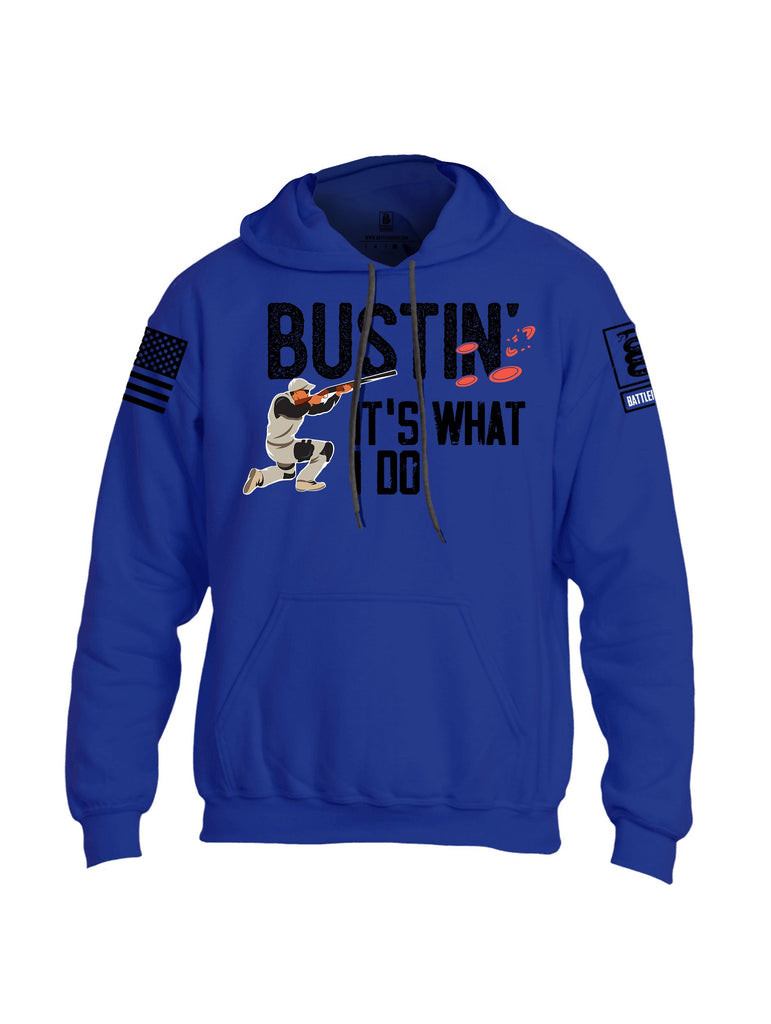 Battleraddle Bustin Clays Black Sleeves Uni Cotton Blended Hoodie With Pockets