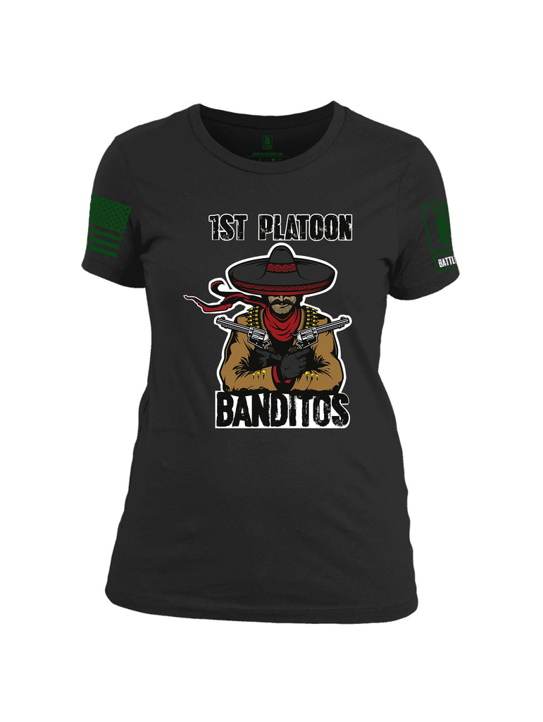 Battleraddle 1St Platoon Banditos Dark Green Sleeves Women Cotton Crew Neck T-Shirt
