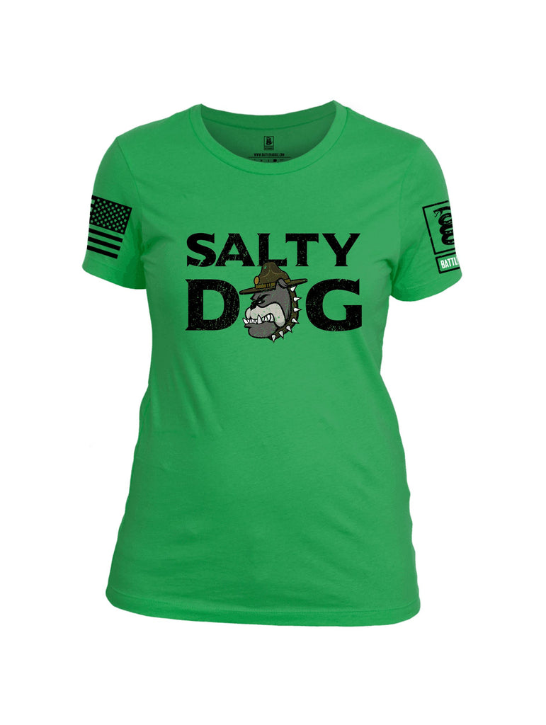 Battleraddle Salty Dog  Black Sleeves Women Cotton Crew Neck T-Shirt