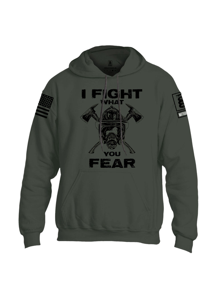 Battleraddle I Fight What You Fear  Black Sleeves Uni Cotton Blended Hoodie With Pockets