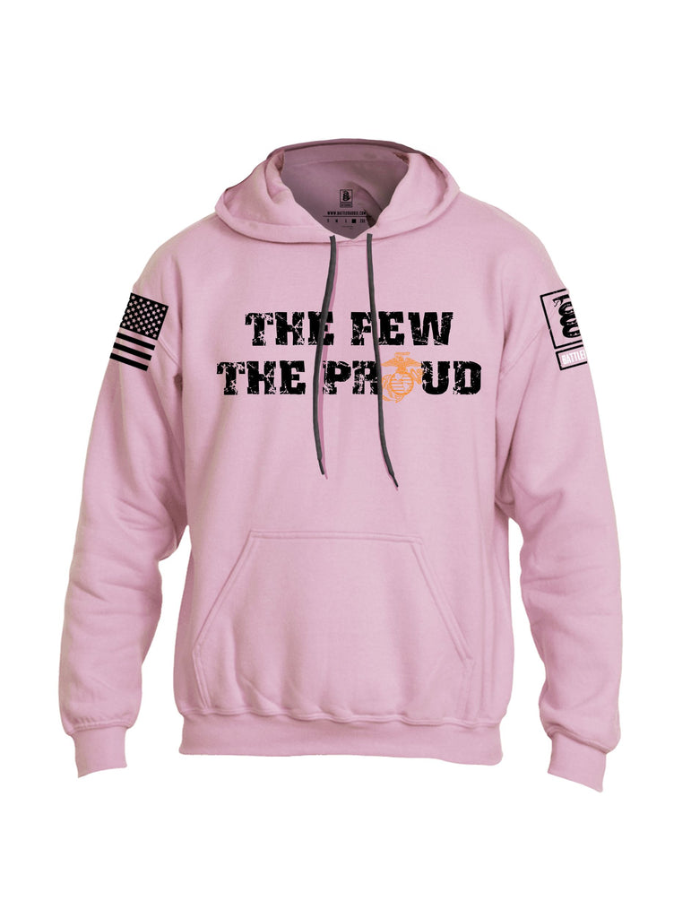 Battleraddle The Few The Proud  Black Sleeves Uni Cotton Blended Hoodie With Pockets