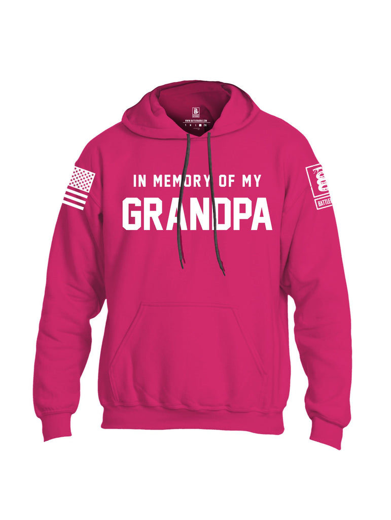 Battleraddle In Memory Of My Grandpa White Sleeves Uni Cotton Blended Hoodie With Pockets