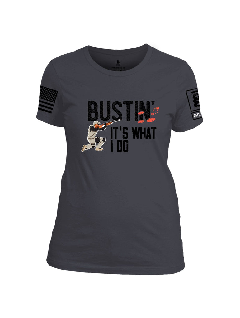 Battleraddle Bustin Clays Black Sleeves Women Cotton Crew Neck T-Shirt