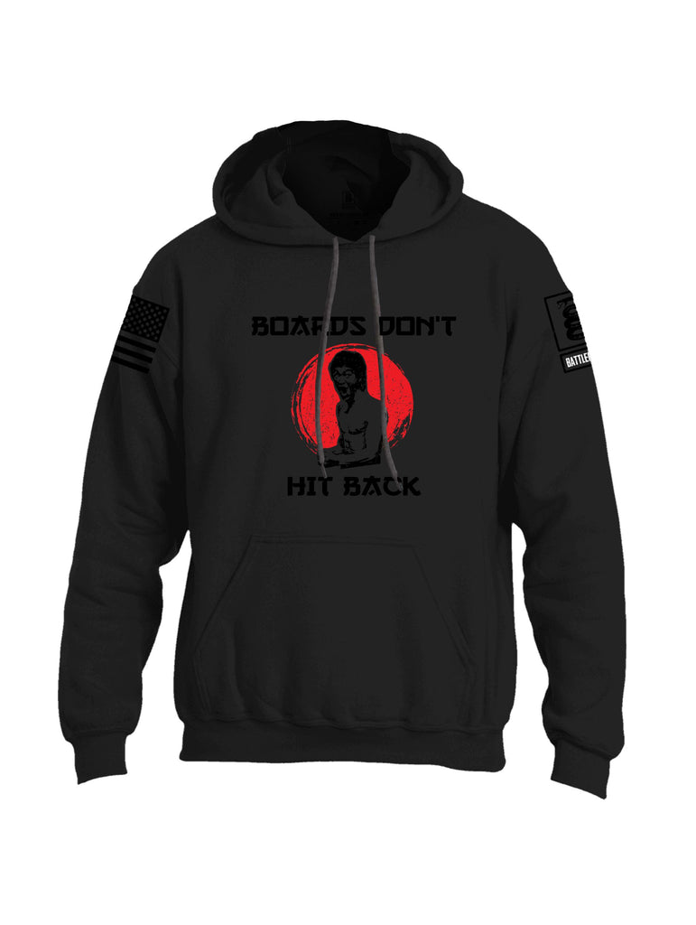 Battleraddle Boards Don'T Hit Back Black Sleeves Uni Cotton Blended Hoodie With Pockets