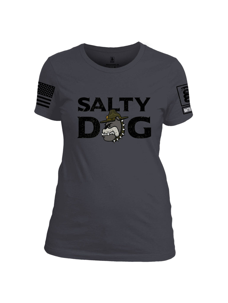 Battleraddle Salty Dog  Black Sleeves Women Cotton Crew Neck T-Shirt