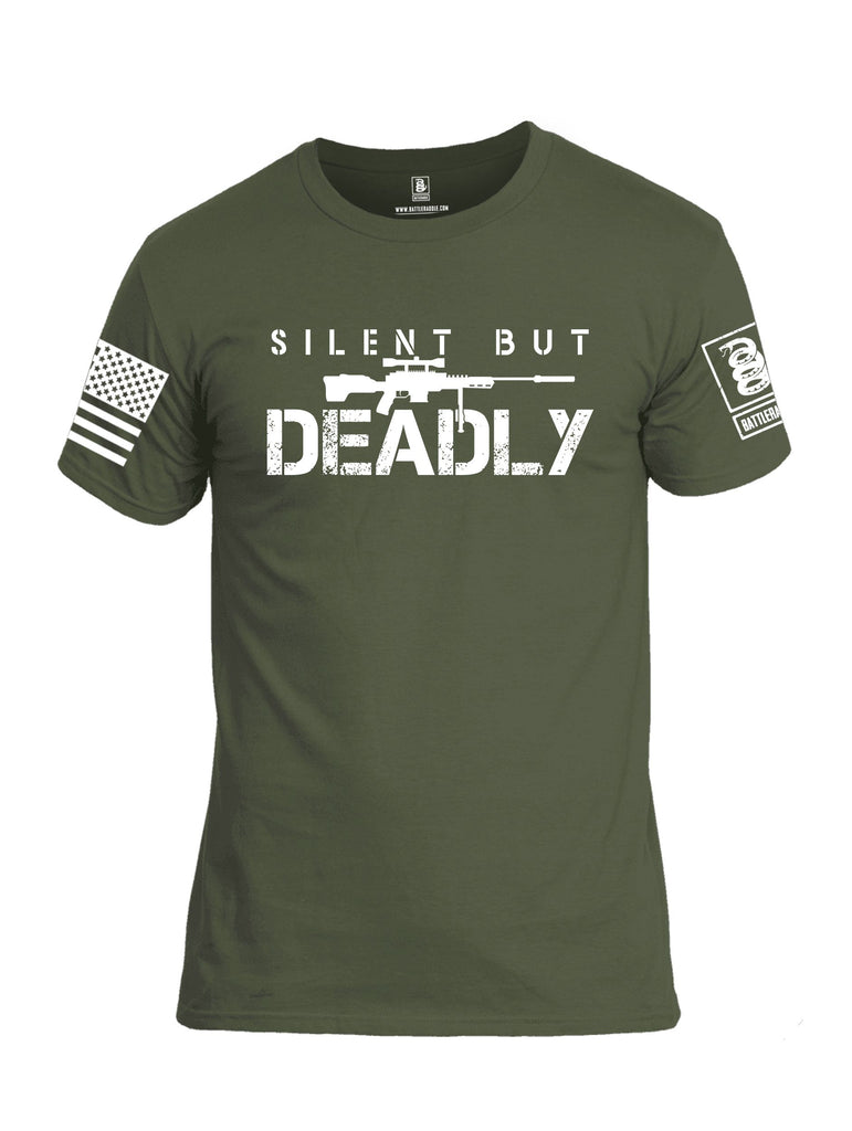 Battleraddle Silent But Deadly White Sleeves Men Cotton Crew Neck T-Shirt