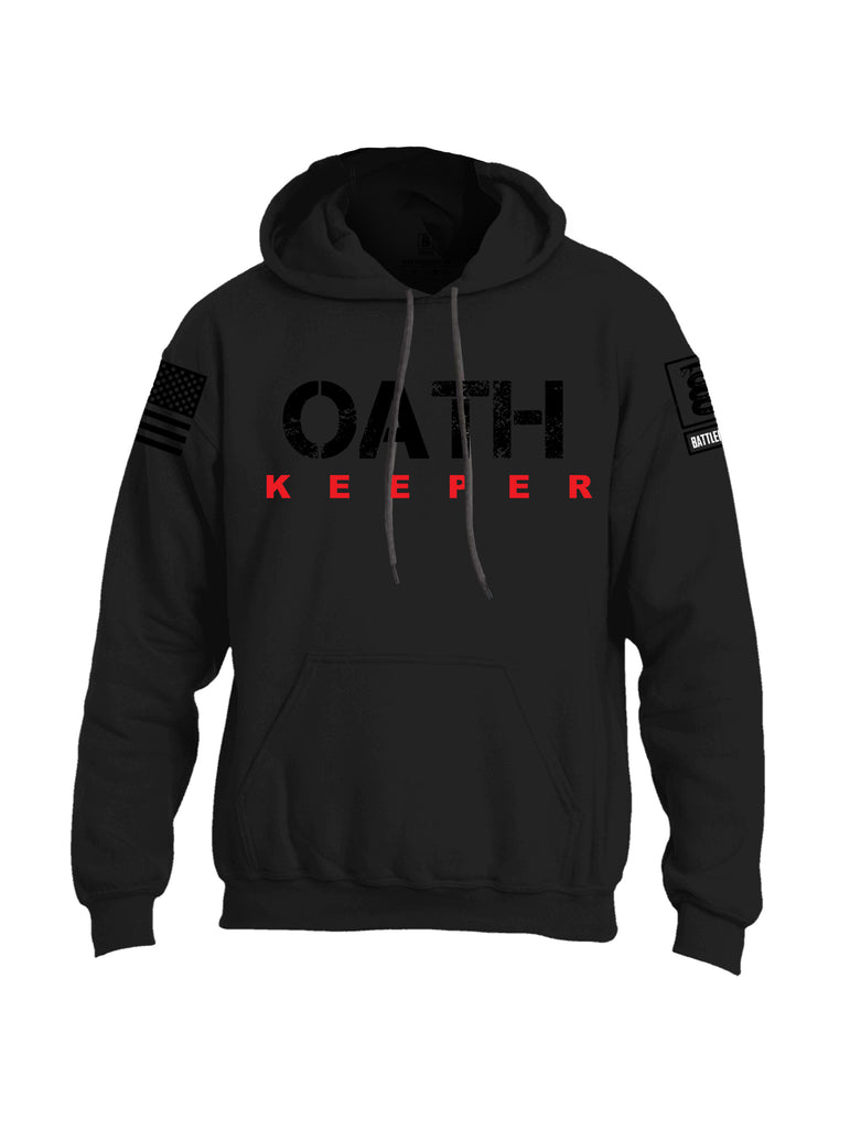 Battleraddle Oath Keeper Black {sleeve_color} Sleeves Uni Cotton Blended Hoodie With Pockets