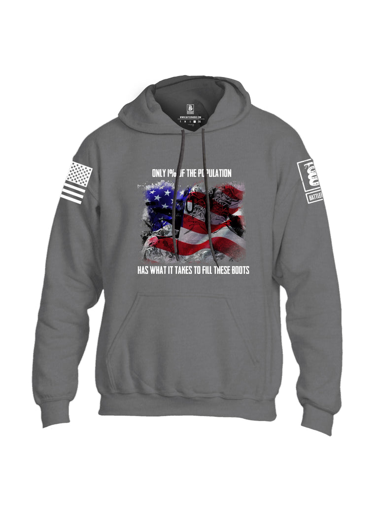 Battleraddle Only 1% Of The Population Has What It Takes To Fill These Boots If You Serve Our Nation Thank You {sleeve_color} Sleeves Uni Cotton Blended Hoodie With Pockets