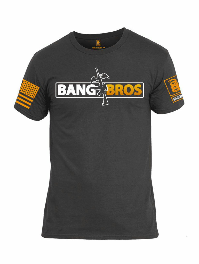 Battleraddle Bang AR15 Bros Orange Sleeve Print Mens Cotton Crew Neck T Shirt - Battleraddle® LLC