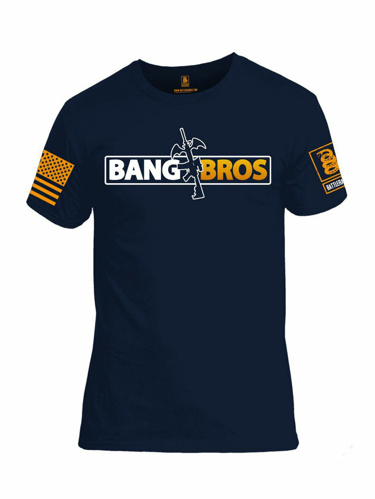 Battleraddle Bang AR15 Bros Orange Sleeve Print Mens Cotton Crew Neck T Shirt - Battleraddle® LLC