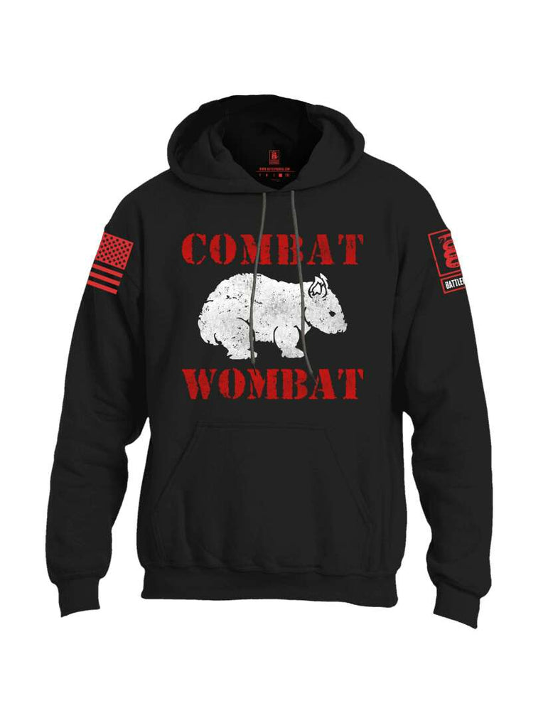 Battleraddle Combat Wombat Red Sleeve Print Mens Blended Hoodie With Pockets