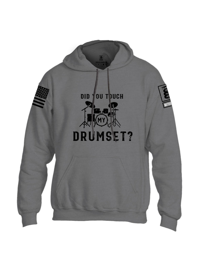 Battleraddle Did You Touch My Drumset Black Sleeves Uni Cotton Blended Hoodie With Pockets