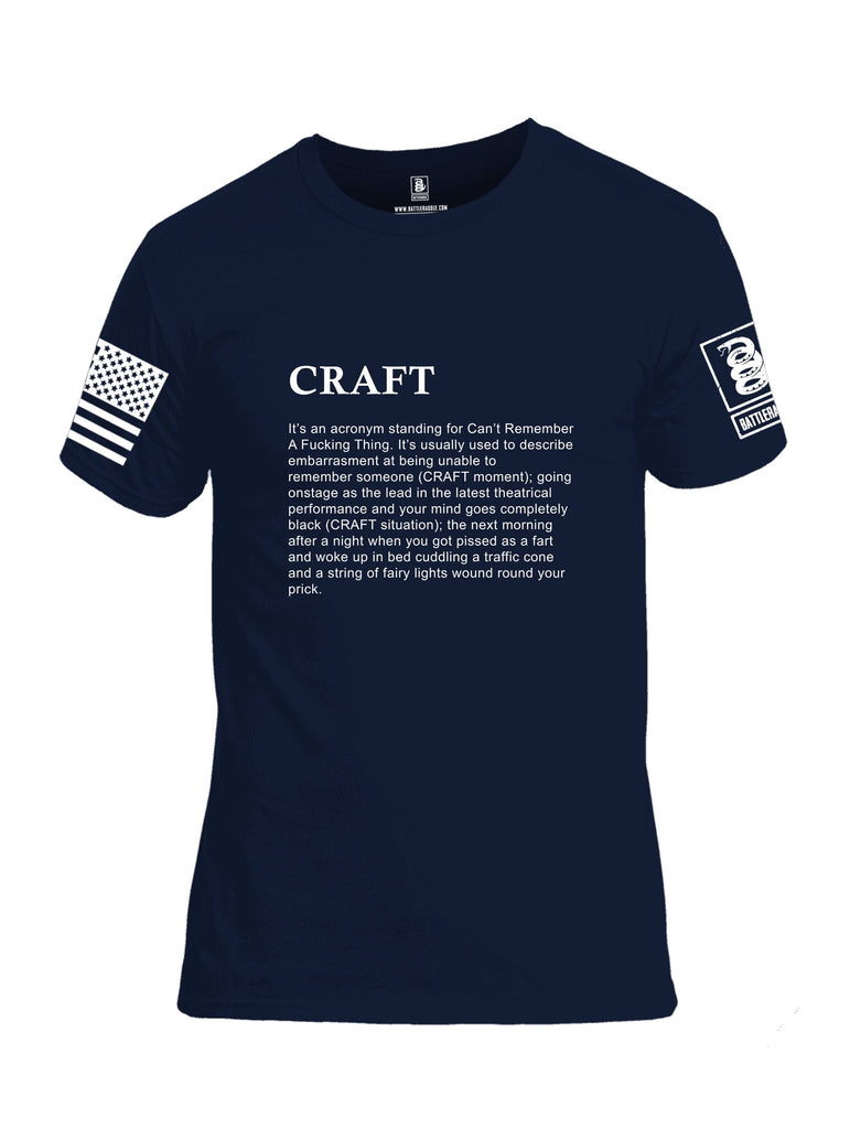 Battleraddle Craft White Sleeves Men Cotton Crew Neck T-Shirt