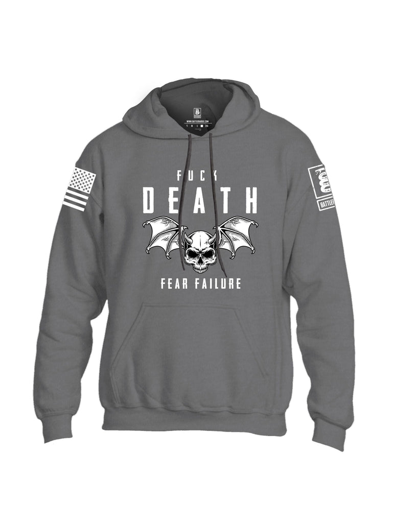 Battleraddle Fuck Death Fear Failure White Sleeves Uni Cotton Blended Hoodie With Pockets
