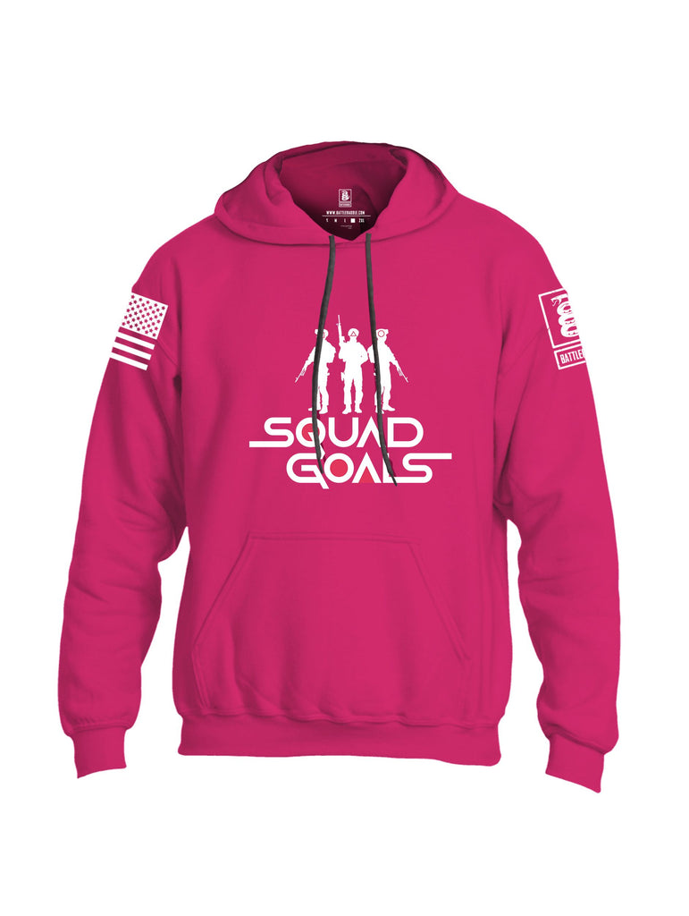 Battleraddle Squad Goals White Sleeves Uni Cotton Blended Hoodie With Pockets