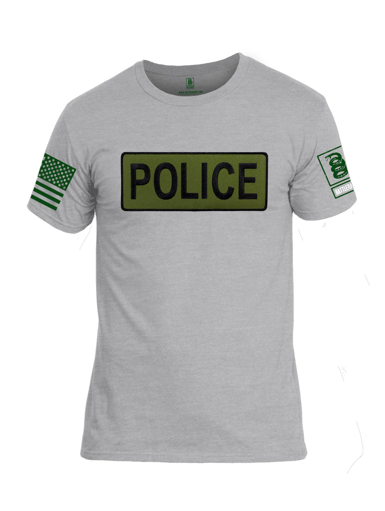 Battleraddle Police Patch Men Cotton Crew Neck T-Shirt