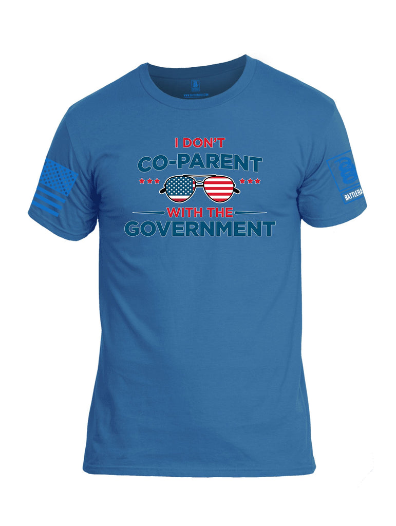 Battleraddle I Dont Co Parent With The Government Mid Blue Sleeves Men Cotton Crew Neck T-Shirt