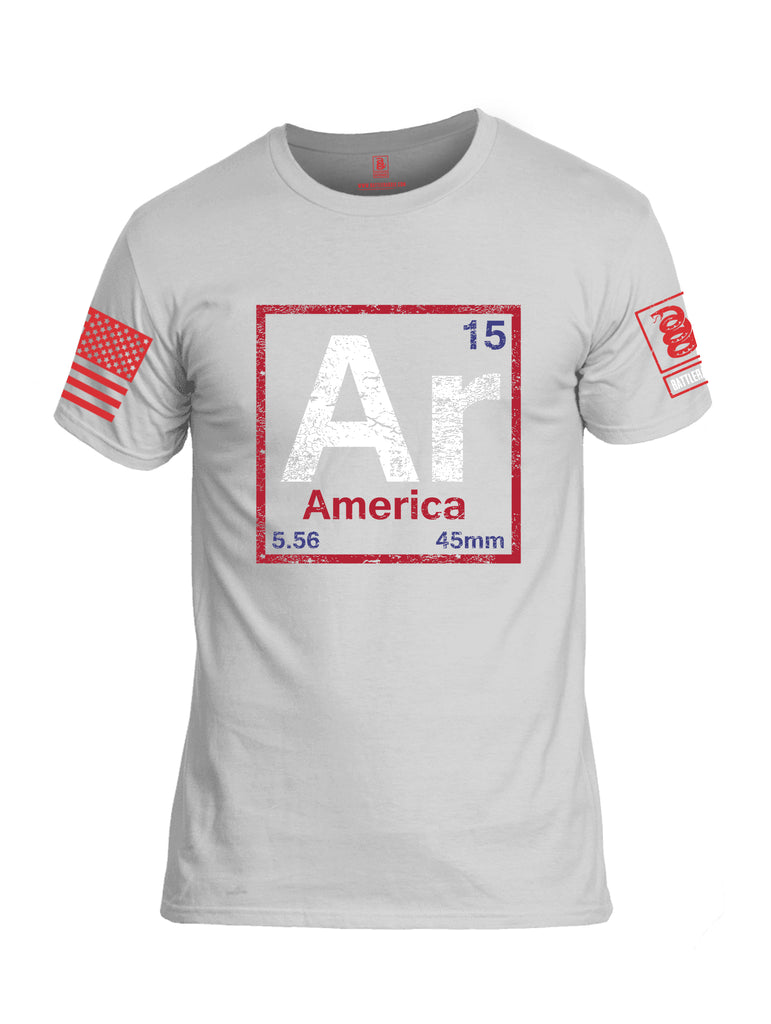 Battleraddle AR America V2 Red Sleeve Print Mens Cotton Crew Neck T Shirt