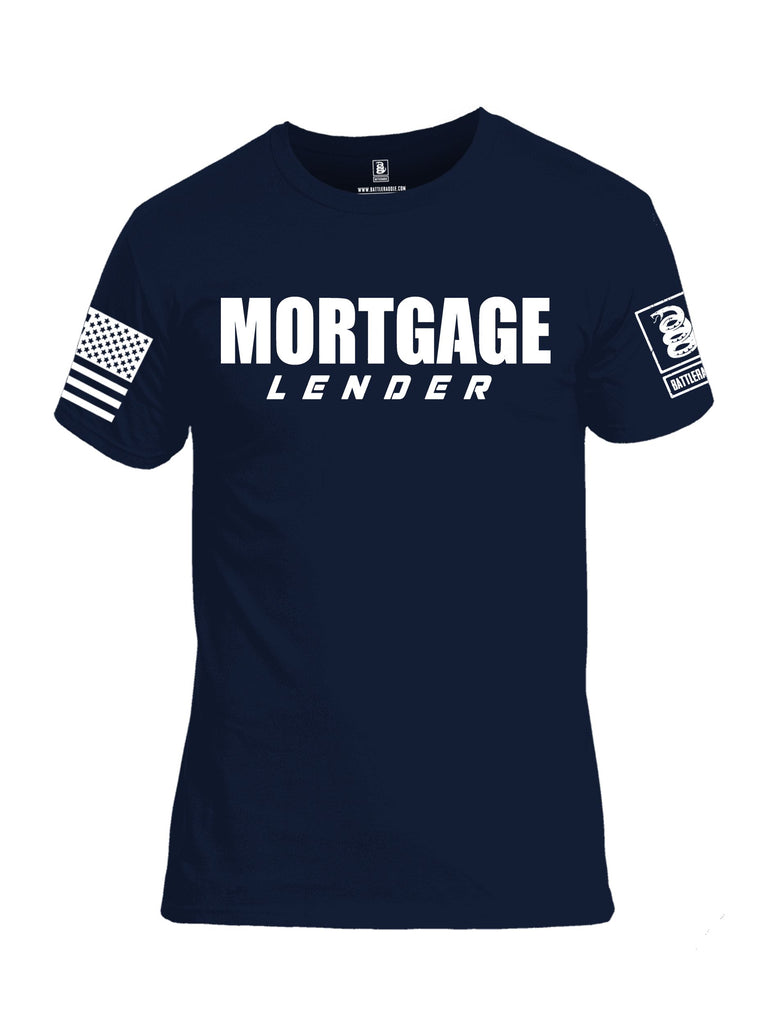 Battleraddle Mortgage Lender White Sleeves Men Cotton Crew Neck T-Shirt