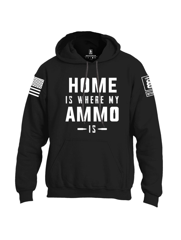 Battleraddle Home Is Where My Ammo Is White Sleeves Uni Cotton Blended Hoodie With Pockets