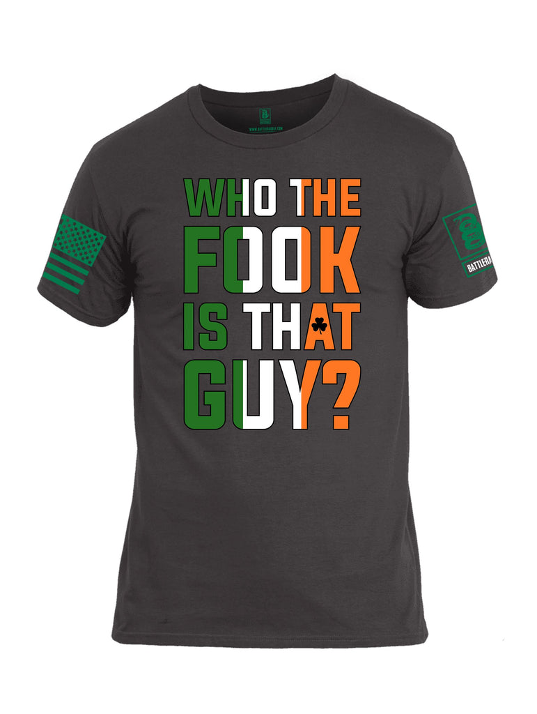 Battleraddle Who The Fuck Is That Guy Pearl Green Sleeves Men Cotton Crew Neck T-Shirt