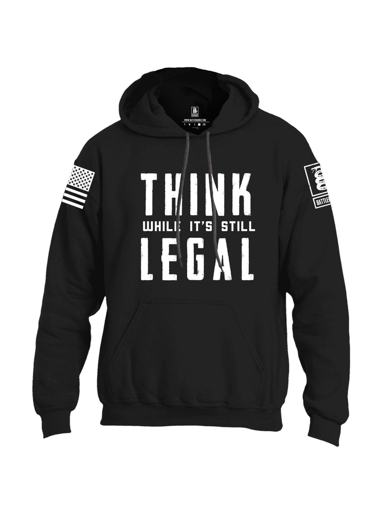 Battleraddle Think While It'S Still Legal White Sleeves Uni Cotton Blended Hoodie With Pockets