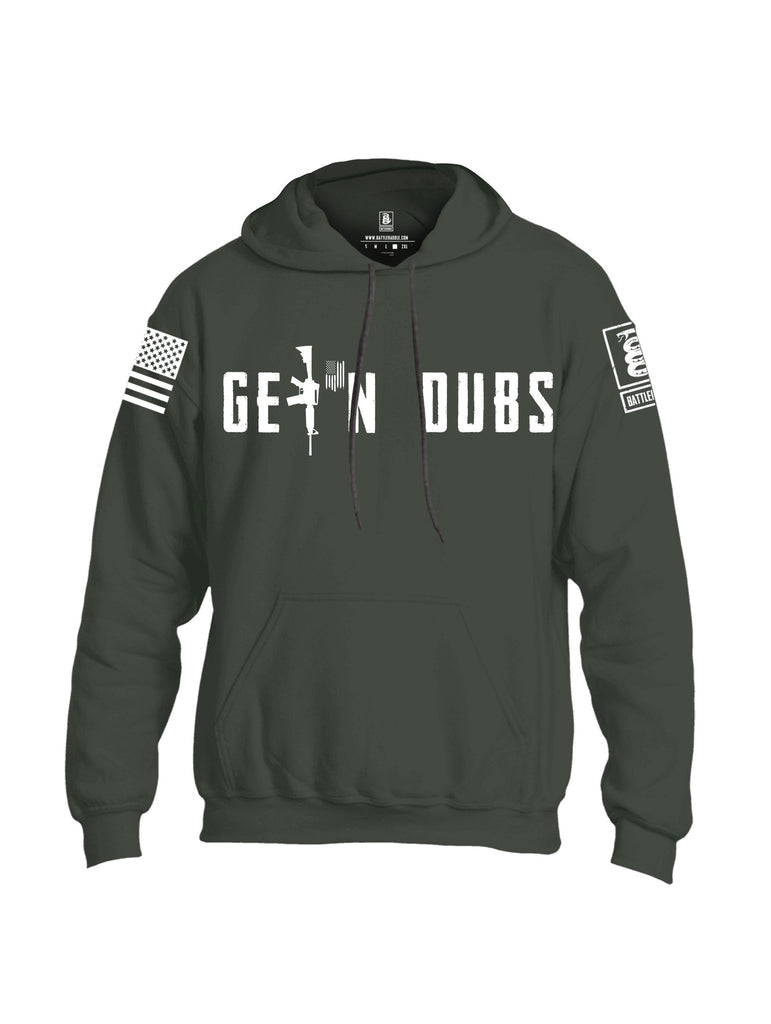 Battleraddle Get'N Dubs Black White Sleeves Uni Cotton Blended Hoodie With Pockets