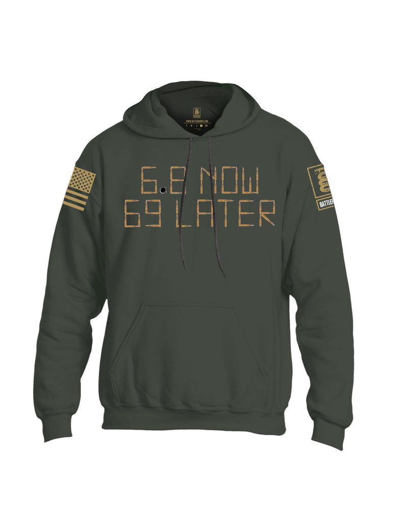 Battleraddle 6.8 Now 69 Later Brass Sleeve Print Mens Blended Hoodie With Pockets