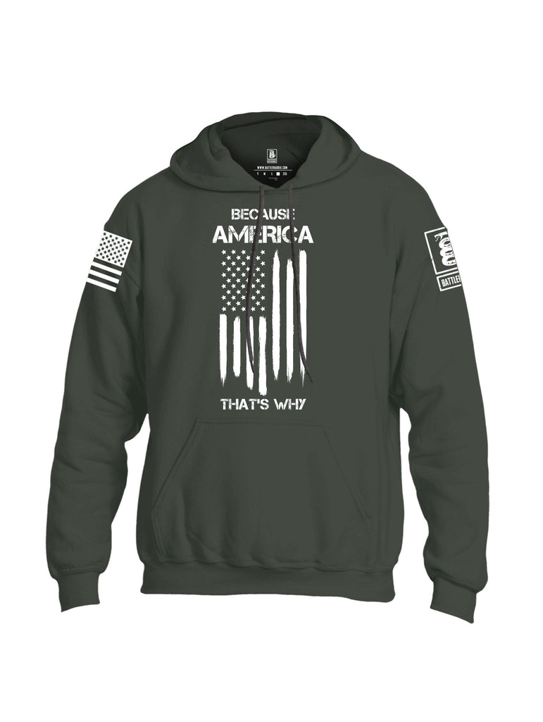 Battleraddle Because America Thats Why White Sleeves Uni Cotton Blended Hoodie With Pockets